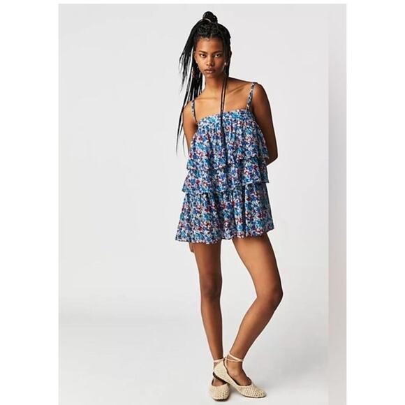 Free People One Talia Tunic in Blue Combo Size XS - Picture 3 of 5